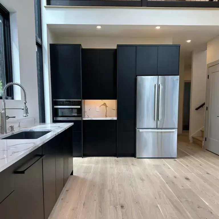 Black Modern Kitchen — kitchen in Stone Ridge, NY by Timber Design + Build