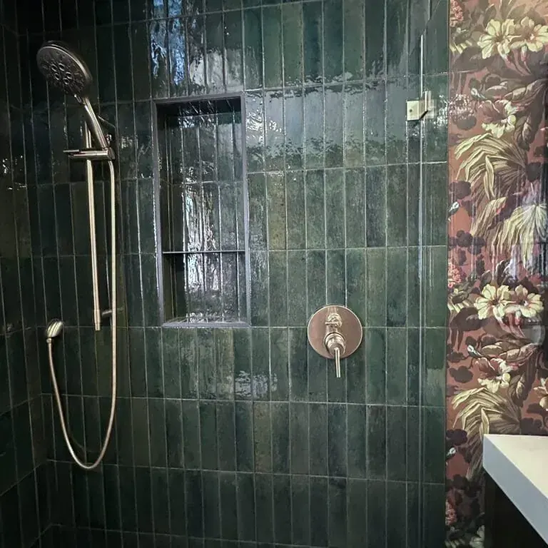 Walk In Shower — bathroom in Hudson Valley, NY by Timber Design + Build